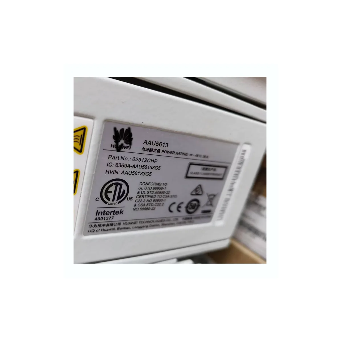 Huawei AAU5613 02312CHP TX3400-3600MHz/RX3400-3600MHz 64T64R 200w 02312CHN 3500A 64T64R 25i-eCPRI