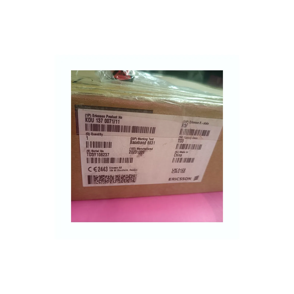 Ericsson BBU Baseband 6631 KDU 137 0071/11 Baseband6631