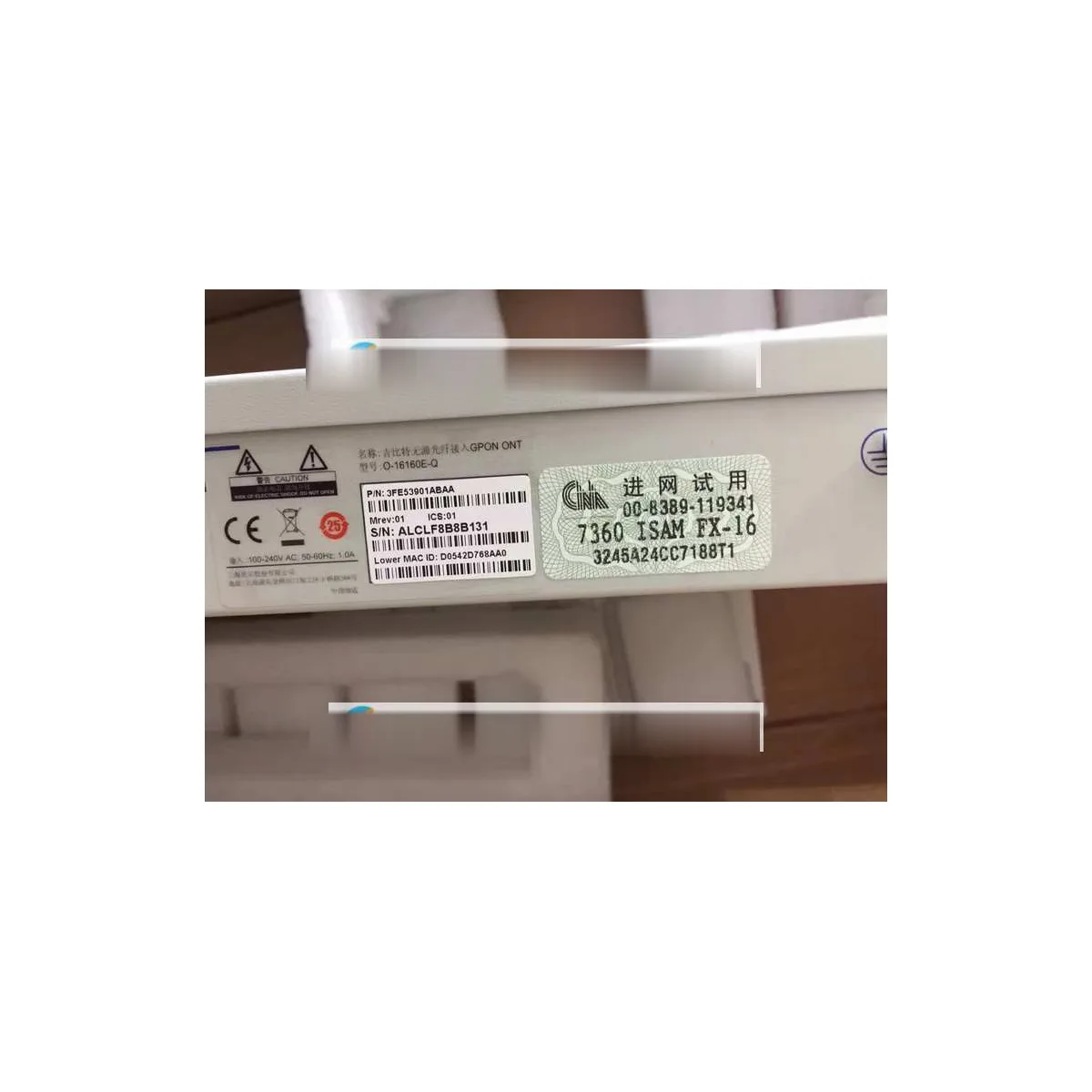 Alcatel Nokia O-16160E-Q 3FE53901AB GPON ONT