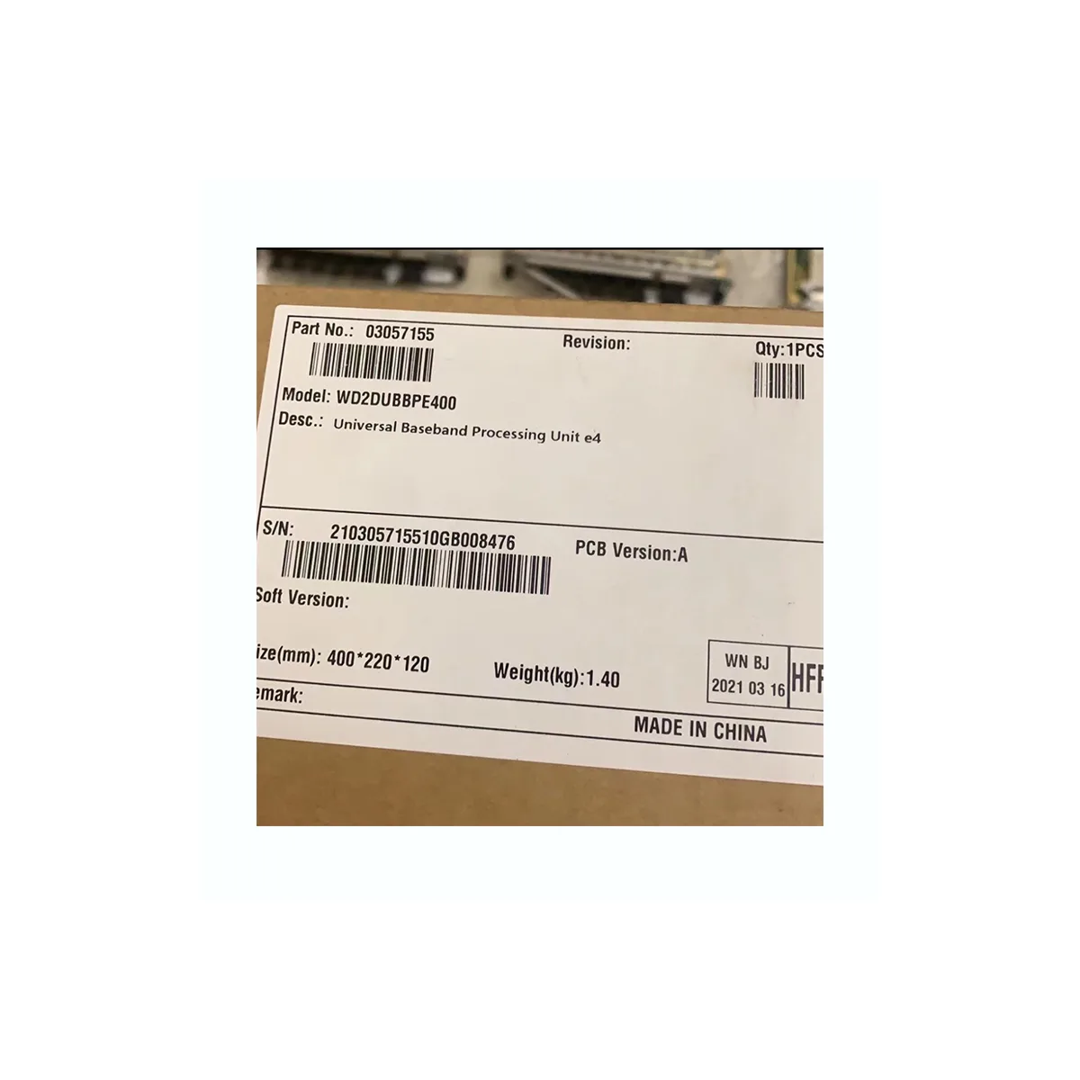 Original Huawei Universal Baseband Processing Unit UBBPe4 WD2DUBBPE400 03057155 for For BBU3900 BBU3910 BBU5900 In Stock